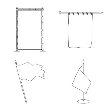 Boş ve tuval simgesinin vektör çizimi. Boş ve tekstil stok vektör illüstrasyon seti.