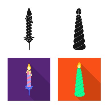 Gevşeme ve alev simge vektör Illustration. Gevşeme ve web için balmumu hisse senedi simgesi toplama.