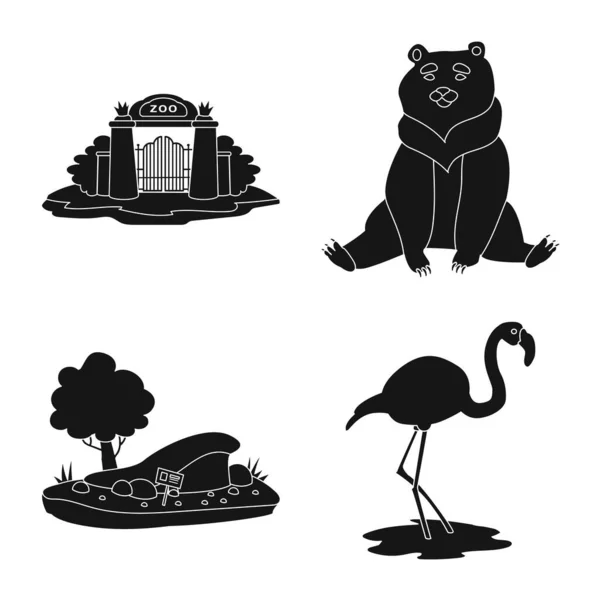 Векторная иллюстрация фауны и логотипа развлечения. Коллекция векторных иллюстраций фауны и парка . — стоковый вектор