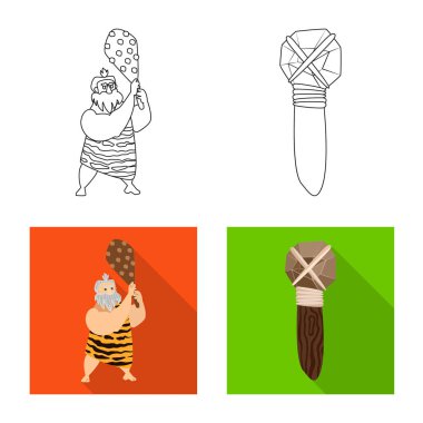 Evrim ve tarih öncesi simge vektör tasarımı. Evrim ve geliştirme hisse senedi vektör çizim seti.