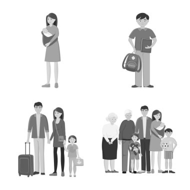 Yüz ve portre logosunun vektör tasarımı. Stok için yüz koleksiyonu ve mutlu vektör simgesi.