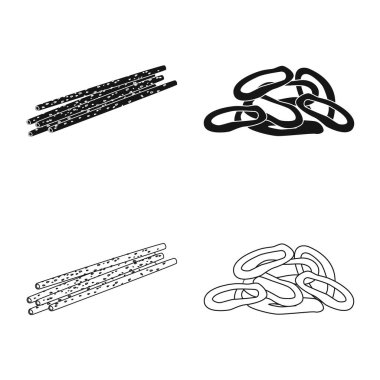 Oktoberfest ve bar simge vektör Illustration. Oktoberfest ve hisse senedi vektör çizim pişirme koleksiyonu.