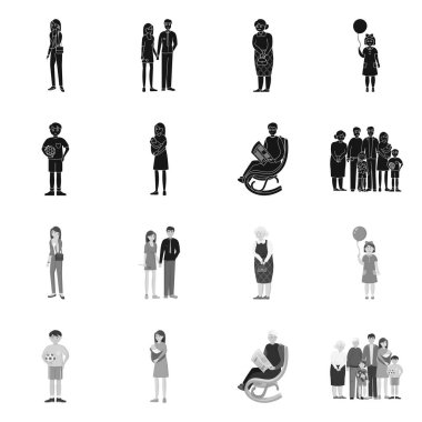 Karakter ve avatar sembolü yalıtılmış nesne. Web için karakter ve portre hisse senedi simgesi kümesi.