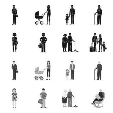 Karakter ve avatar işareti vektör tasarımı. Karakter ve portre hisse senedi simgesi için web topluluğu.