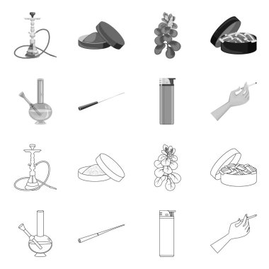 Çöp ve dur işareti vektör Illustration. Çöp ve alışkanlık hisse senedi vektör çizim seti.