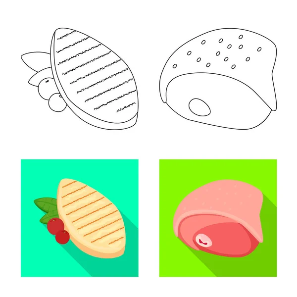 Vektorillustration av ikonen produkt och fjäderfä. Uppsättning av produkten och jordbruk vektor ikonen för lager. — Stock vektor
