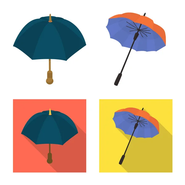 Disegno vettoriale di protezione e icona chiusa. Set di icone vettoriali di protezione e pioggia per stock . — Vettoriale Stock