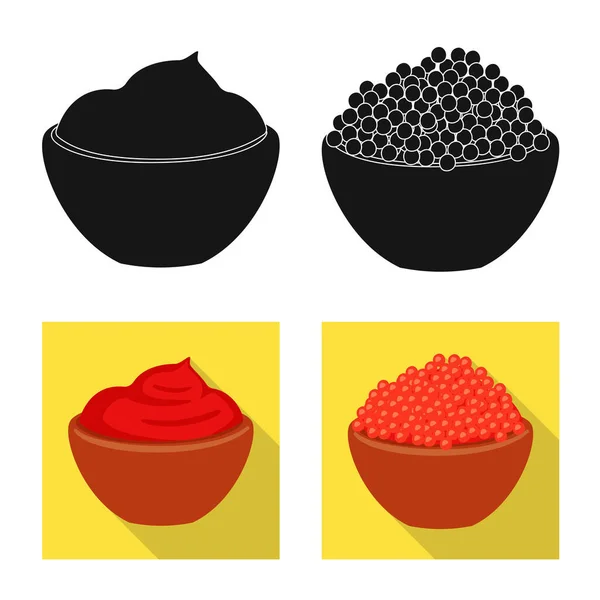 Векторная иллюстрация вкуса и логотипа продукта. Коллекция векторных значков вкуса и приготовления пищи для склада . — стоковый вектор