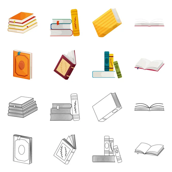 Vectorillustratie van opleiding en dekking symbool. Collectie van opleidings- en boekhandel aandelensymbool voor web. — Stockvector