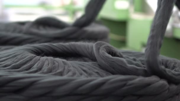 Stufen Der Produktion Von Fäden Aus Schafwolle Technologische Verfahren — Stockvideo