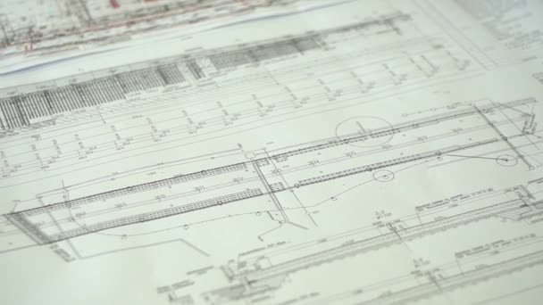 Schema's, tekeningen, projecten 2 — Stockvideo