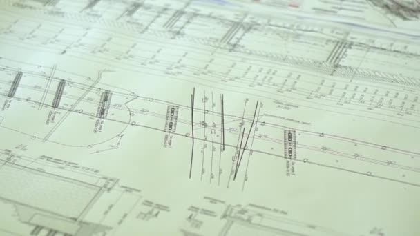 Schema's, tekeningen, projecten — Stockvideo