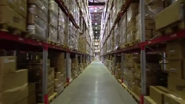 Entrepôt, stockage à l'entreprise. Grandes racks — Video