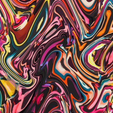 Dalgalı çizgilerin renkli parlak vektör arkaplanı. Soyut ipek eşarp modası. mermer, duvar kağıdı, geometrik desen, eşarp, halı, yastık, bandana, kumaş tekstil, giysi, mendil izleri vs.