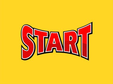 Metin 3d harf tasarımını başlat. Klasik, retro üniversite, okul takımı tarzı. Tişört, poster, sweatshirt, çıkartma, etiket ya da diğer giyim baskıları için modern illüstrasyon. Typography grafik vektörü