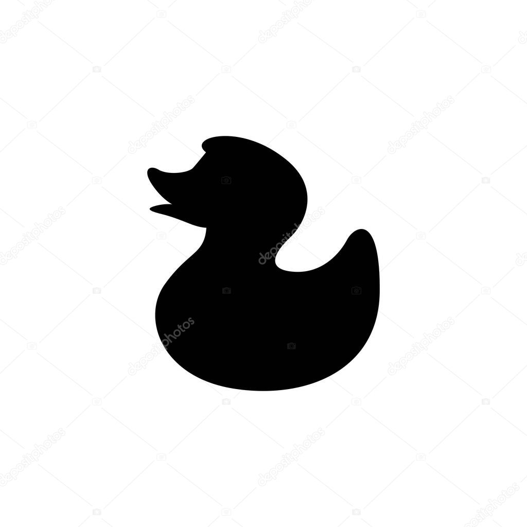 Duck vector silhouette on white background. Baby duck icon sign illustration design. Vector graphics