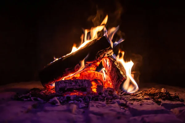 Kamin Zuhause Innen Feuer Lounge heiß brennen — Stockfoto