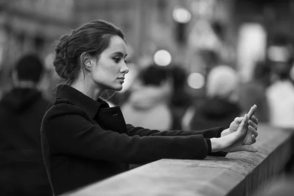 Woman Street Business Portrait Model Person Young Beauty Fashion — Stock Photo, Image