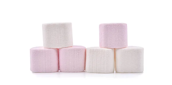 Pila Marshmallow Isolato Sfondo Bianco — Foto Stock