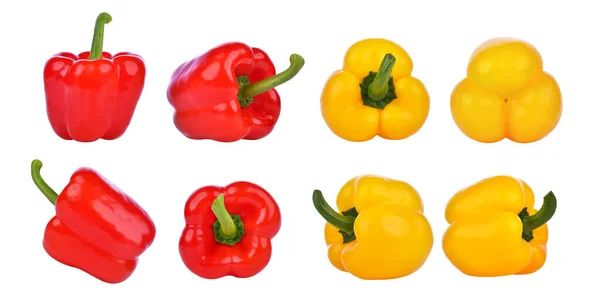 Set Sweet Bell Pepper Isolated White Background — Stock Photo, Image