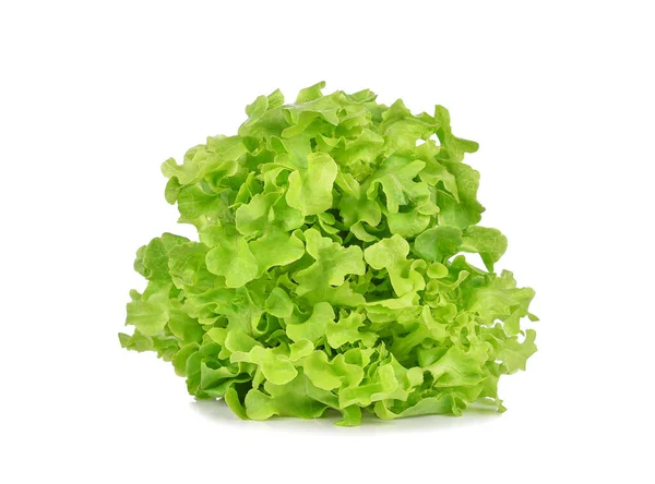 Egy Halom Zöld Saláta Izolált Fehér Alapon — Stock Fotó