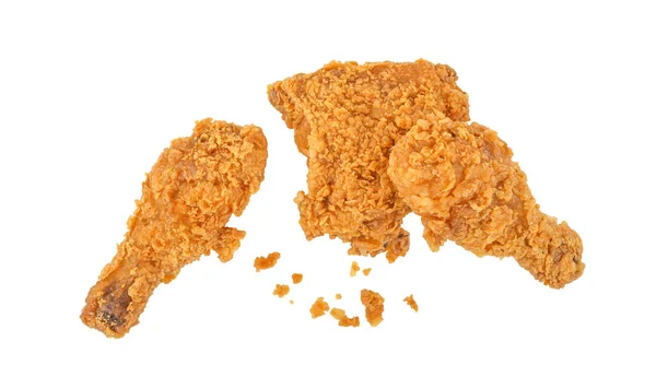 Fried Chicken Isolated White Background Top View Royalty Free Stock Photos