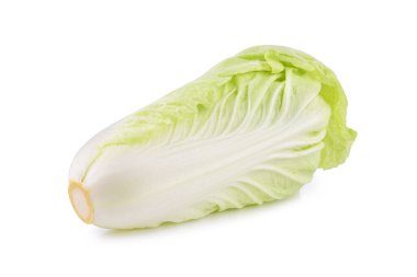 Beyaz arka planda izole edilmiş Çin lahanası.