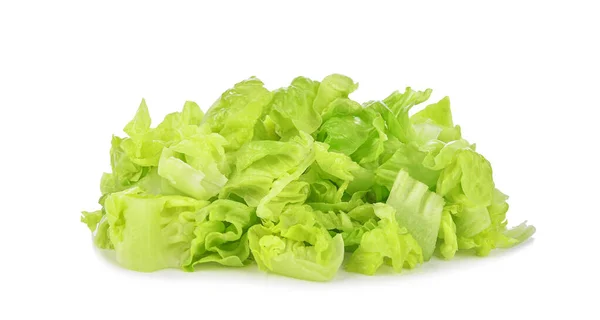 Aufgeschnittener Grüner Salat Isoliert Auf Weißem Hintergrund — Stockfoto