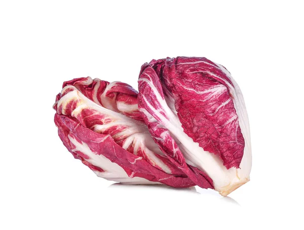 Radicchio Fehér Alapon Izolált Vörös Saláta — Stock Fotó