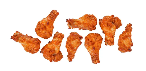 Barbecue Chicken Wings Isolated White Background Top View Stock Picture