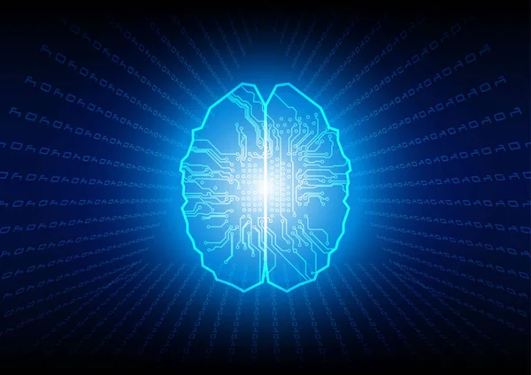 Αφηρημένη Εγκεφάλου Δυαδικό Κώδικα Τεχνολογία Φόντο Τεχνολογία Έννοια Εικονογράφηση Διάνυσμα — Διανυσματικό Αρχείο