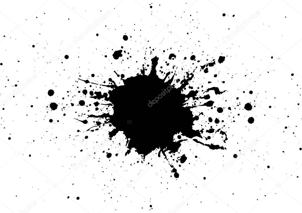 abstract vector splatter black color design background. illustration vector design