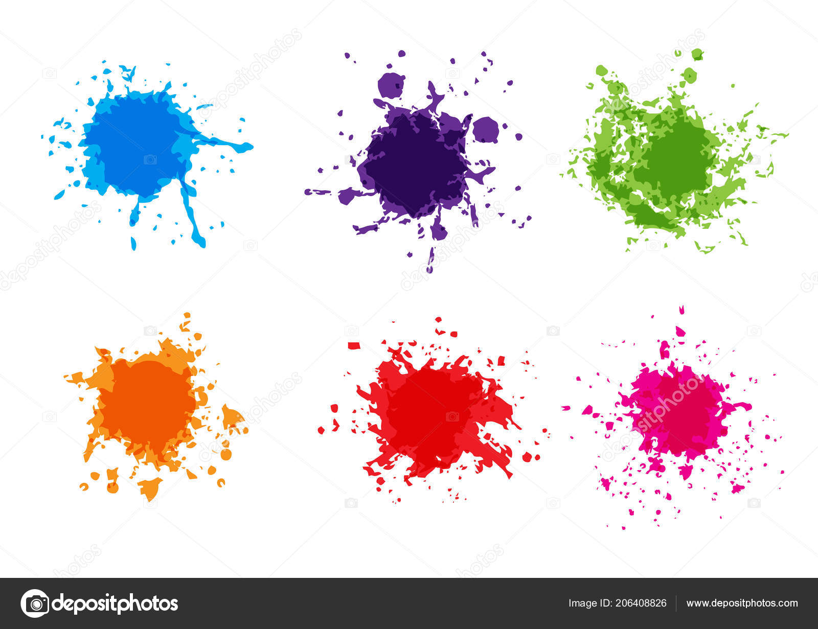 Vector Colorful Paint Splatter Paint Splash Set Vector Illustration Design  Stock Vector by ©mrs.popman 206408826