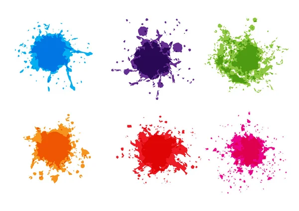 Vector Colorful Paint Splatter Paint Splash Set Vector Illustration Design — Stock Vector