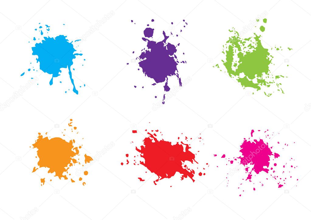 vector colorful paint splatter. Paint splash set.Vector illustration design.