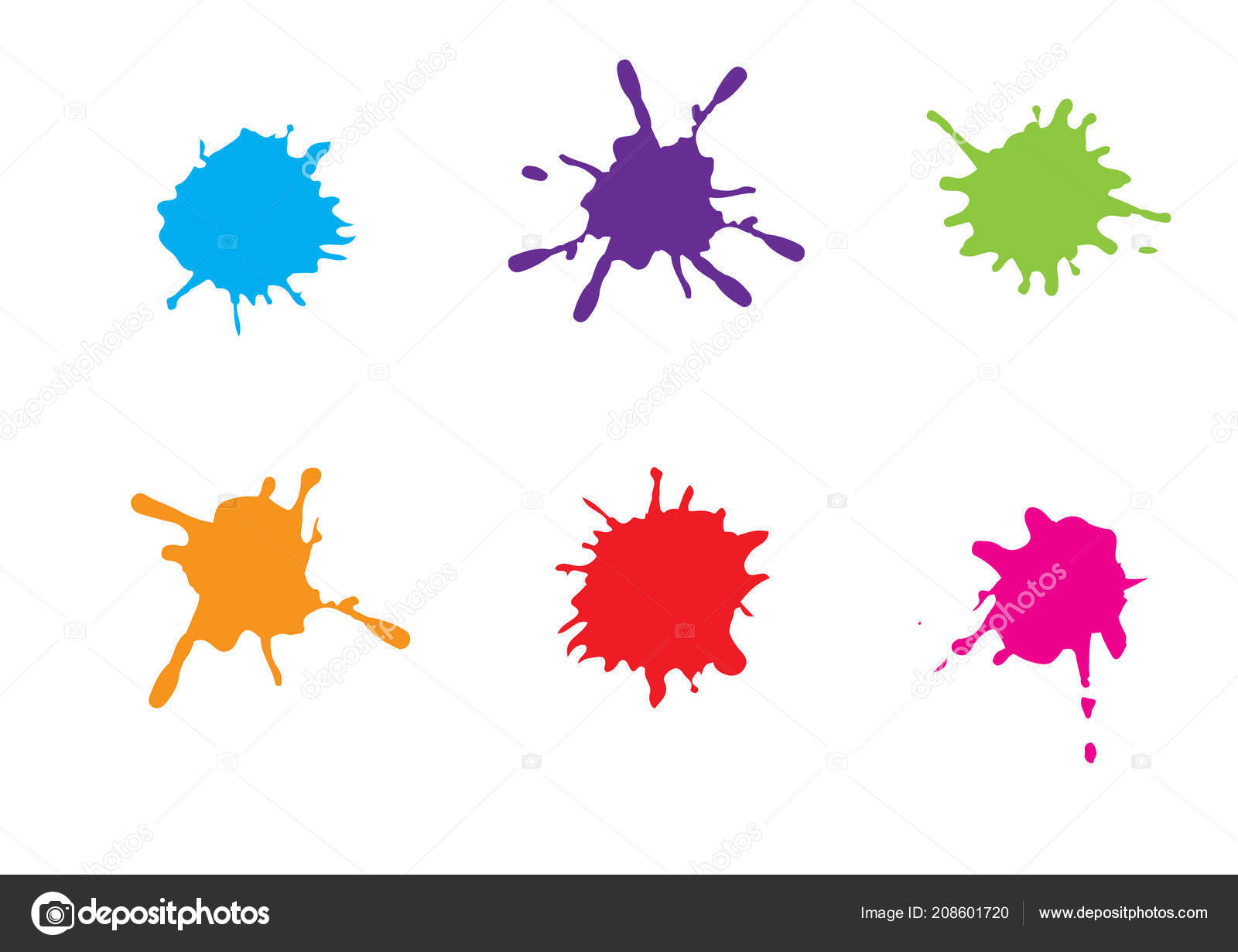 vector colorful paint splatter paint splash set vector illustration
