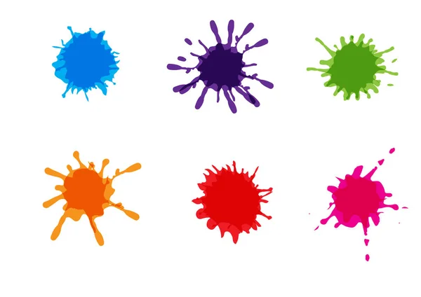 Vetor Colorido Respingo Tinta Pintura Splash Set Vector Ilustração Design — Vetor de Stock