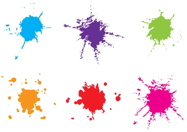 Διάνυσμα Πιτσιλίσματα Πολύχρωμα Χρώματα Σετ Splash Μπογιά Vector Εικονογράφηση Σχεδιασμός — Διανυσματικό Αρχείο