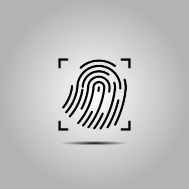 Vektör siyah parmak izi tanımlama. Vektör çizim tasarım.