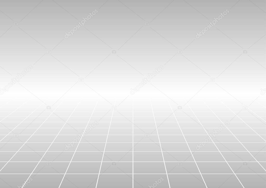 Abstract grid perspective background with white and gray tone