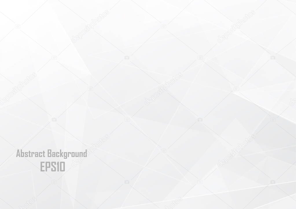 Abstract geometric white and polygon on gray color background, vector illustration design.