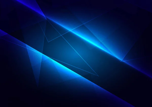 Abstract Blauw Licht Met Veelhoek Aansluiten Van Toekomstige Achtergrond Illustratie — Stockvector