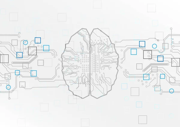 Cerebro Abstracto Con Fondo Concepto Placa Circuito Resumen Brain Security — Vector de stock