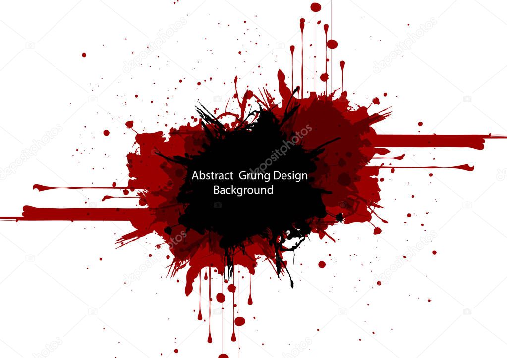 abstract vector splatter red and black color design background. 