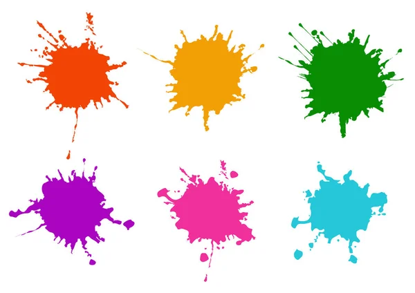 Vector Colorful paint splatters.Paint splashes set.Vector illust — Stock Vector