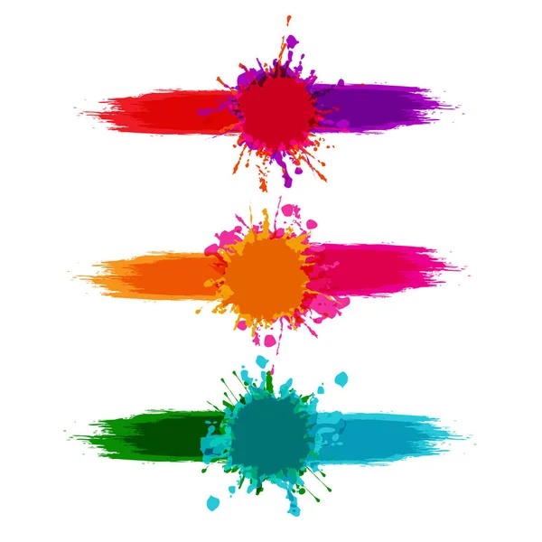 Wektor kolorowe Splatter farby, zestaw powitalny farby, ilustracja v — Wektor stockowy