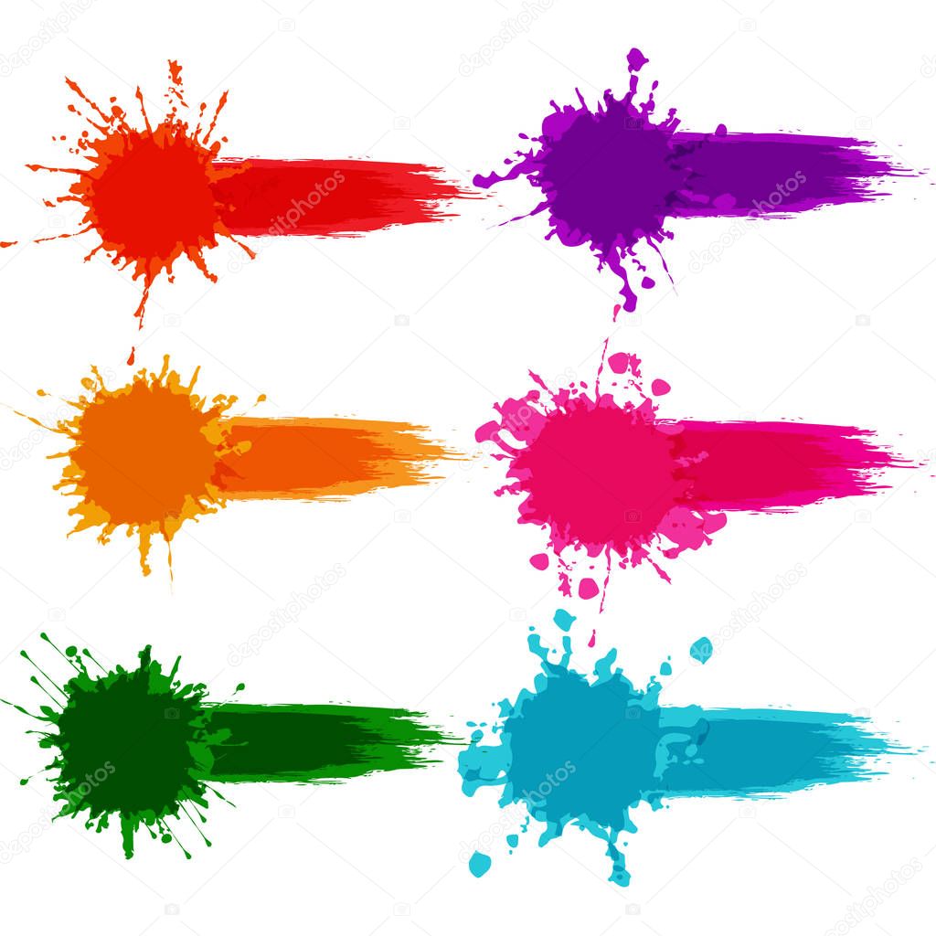vector colorful paint splatter, paint splash set,illustration  v