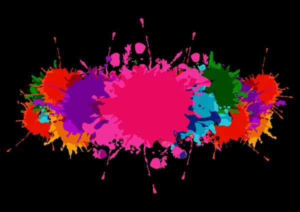 Vector abstracto salpicadura colorido banner con manchas de pintura y s — Vector de stock