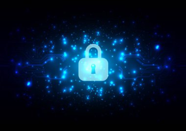 Soyut teknoloji güvenlik tasarım konsepti arka plan, vektör illüstrasyon tasarım arka plan