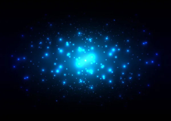 Абстрактный Векторный Эффект Синего Светящегося Фона Волшебный Блеск Искр — стоковый вектор
